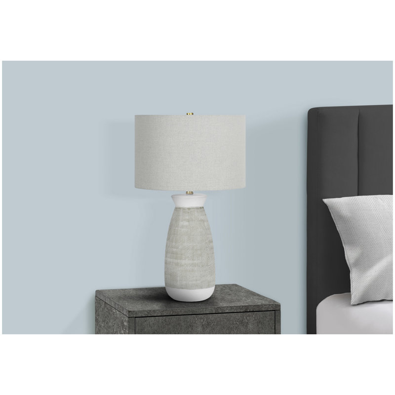 Lighting, 27"h, Table Lamp, Grey Ceramic, Grey Shade, Contemporary