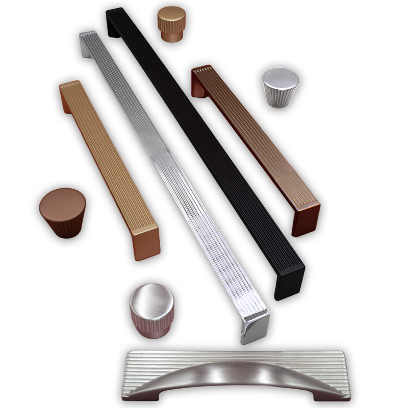 Polished Chrome Modern Cup Pull with Mounting Hardware