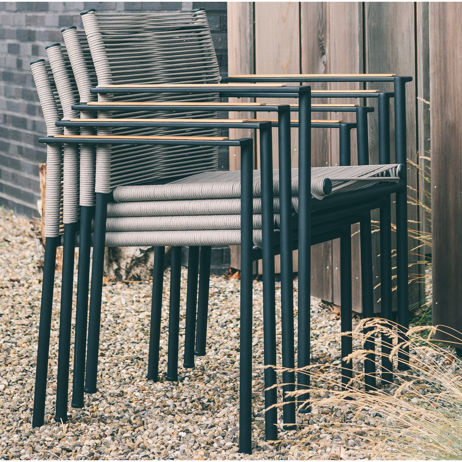Raleigh Stackable Patio Armchair, Taupe