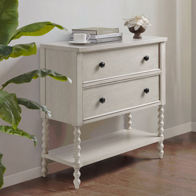 2 Drawer Accent Chest Antique Cream