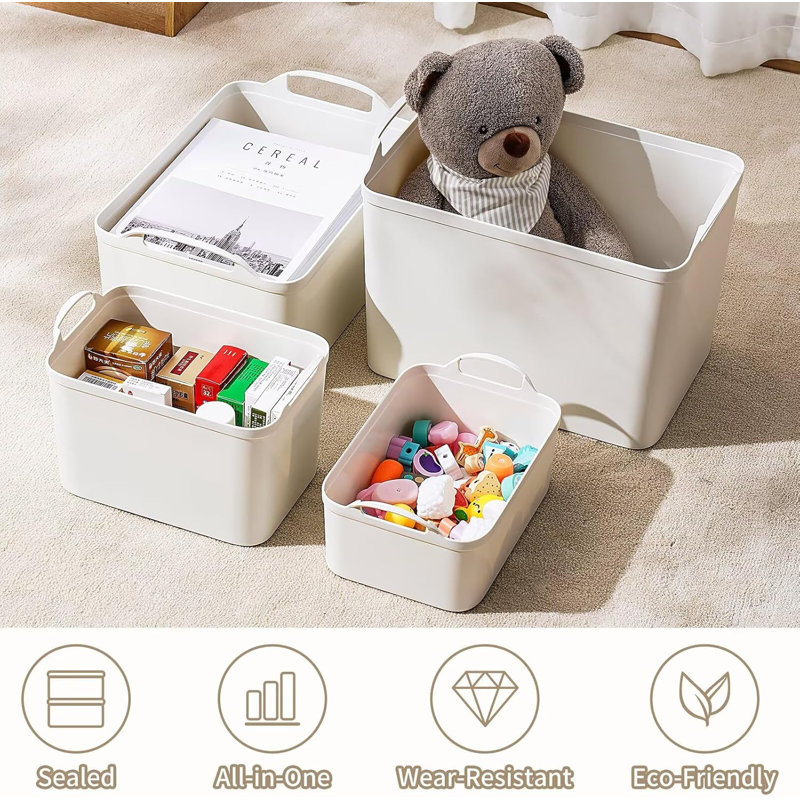Paquet de 8 bacs de rangement en plastique avec couvercles