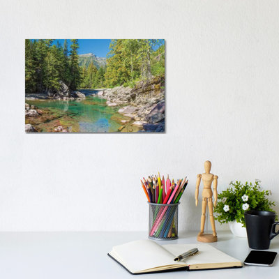 Mcdonald Creek Along Going-To-The-Sun Road At Us Glacier National Park, Montana, USA - Wrapped Canvas Print