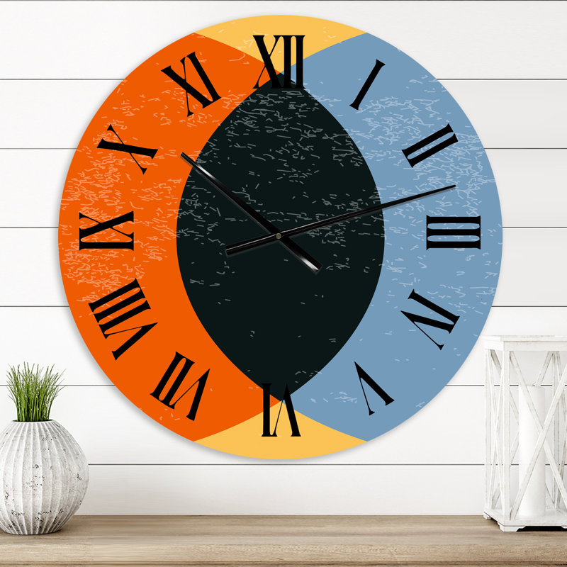 Minimal Compostions géométriques de formes élémentaires XXIV - Horloge murale moderne, Surdimensionné