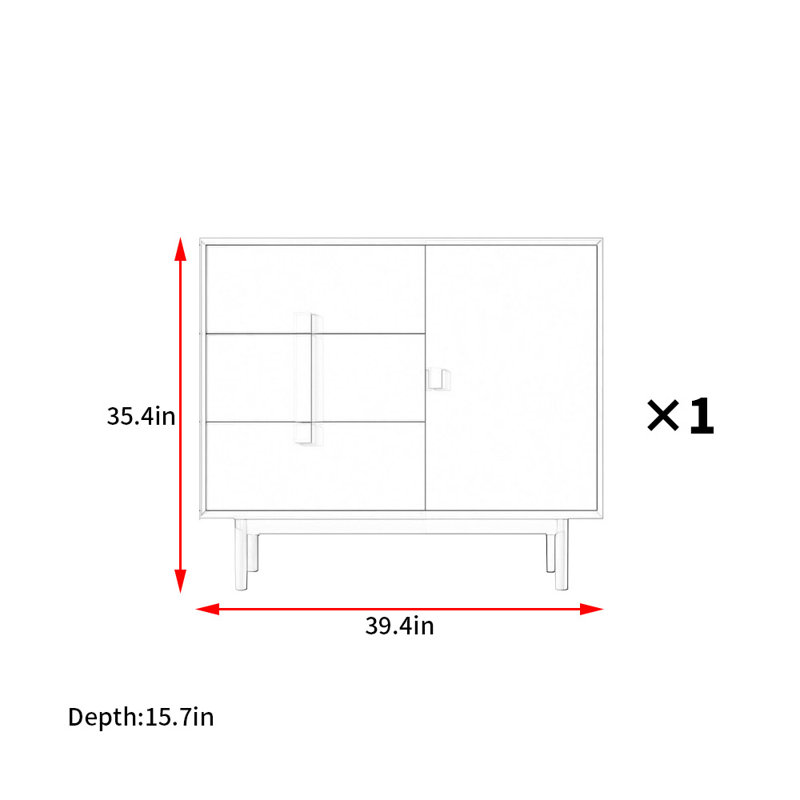 Buffet décoratif minimaliste français, Crème
