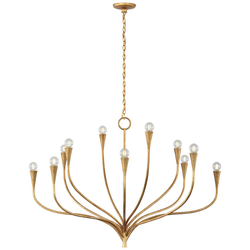 Julie Neill Chandelier, Antique Gold Leaf, 12 Lights