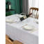 Nappe en tissu robuste avec dentelle blanche - imperméable / infroissable / résistante aux taches / à l'huile - pour la salle à manger, l'intérieur et l'extérieur, le mariage et les fêtes
