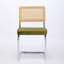2-Pack Olive Green Reception Chairs, Vintage Style Chrome Frame with Rattan Back Ideal for Waiting Rooms