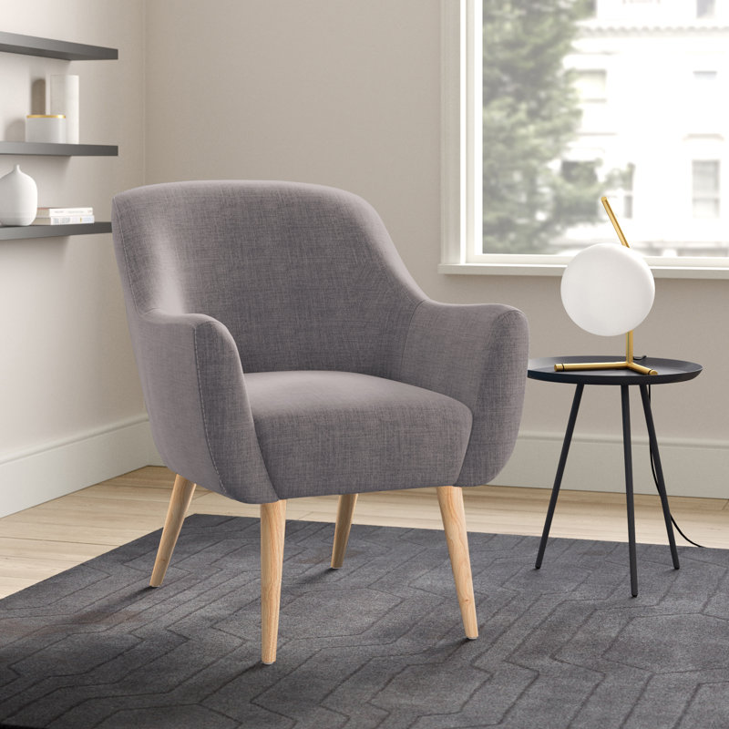 Desmond Upholstered Armchair, Grey, Brown