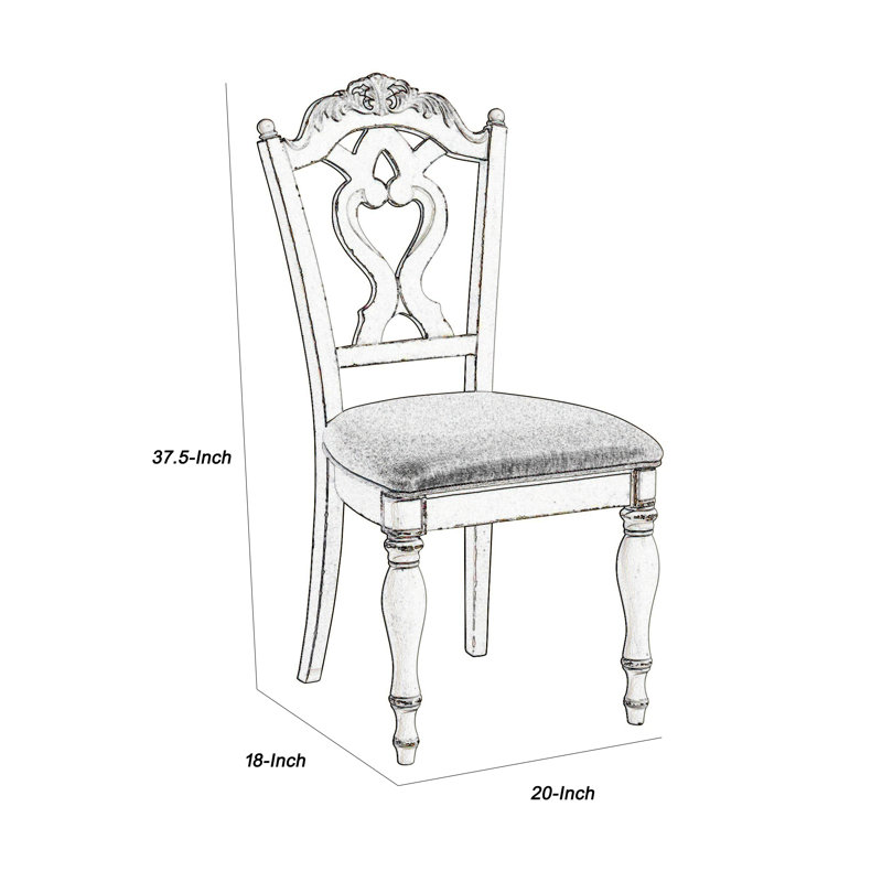 Chaise de bureau blanche victorienne de style victorien antique avec siège rembourré 1pc