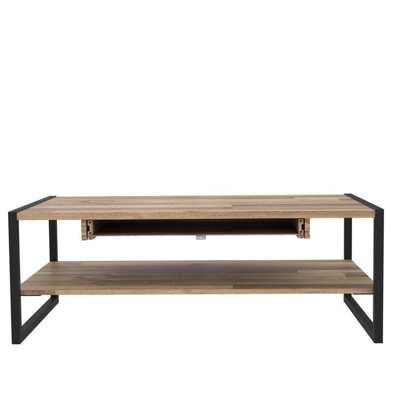 Downer Sled Coffee Table with Storage, Dark brown