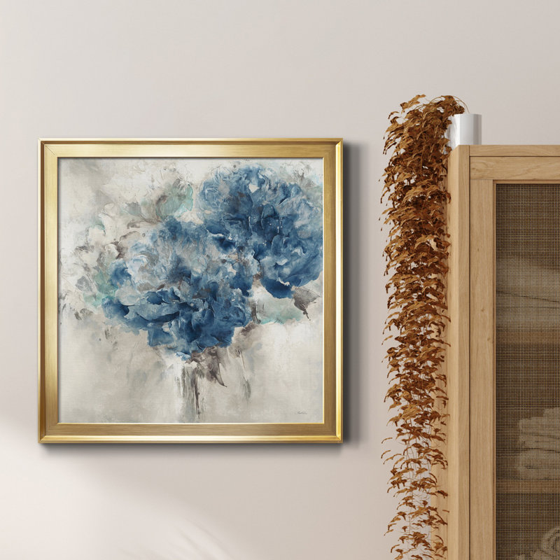 Floral Notes - Reproduction d'art sur toile encadrée, H 17,5 po x l 17,5 po x P 1,5 po, Cadre noir