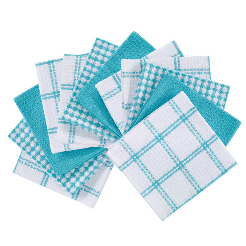 T-fal Flat Waffle Kitchen Dishcloth Set, Breeze