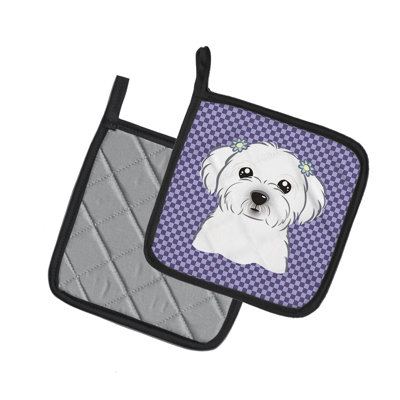 Caroline's Treasures Checkered Polyester Potholder Set