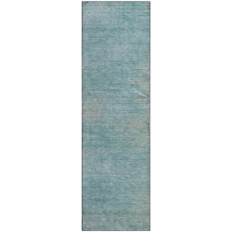 Premium Machine Washable Prisco Aqua Rug, Runner 2'3" x 7'6"