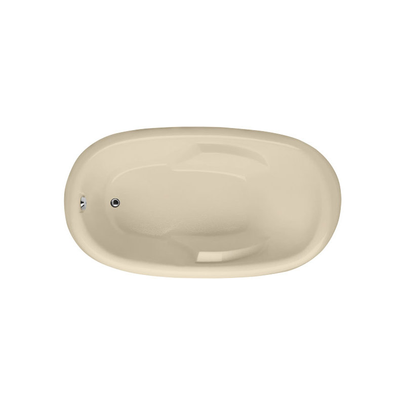 Kimberly 66'' L Soaking Bathtub, Bone, Satin Nickel