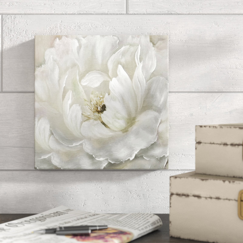" Perfect Peony ", 16" H x 16" W x 1.5" D, Wrapped Canvas
