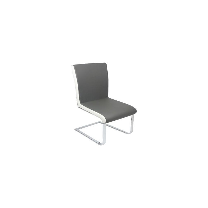 Chaise rembourrée Joslin, Gris / blanc