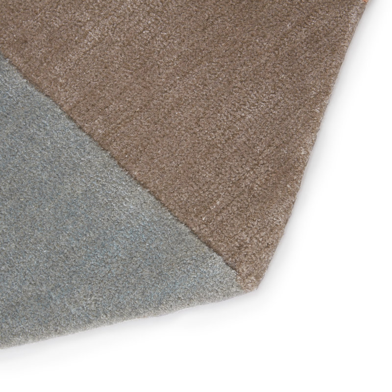 Stanford Handmade Tufted Yellow/Gray/Blue Area Rug, Rectangle 6' x 9'