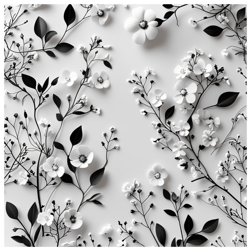 Tapisserie florale - Décoration murale nature, H 68 po x l 80 po avec 4 œillets