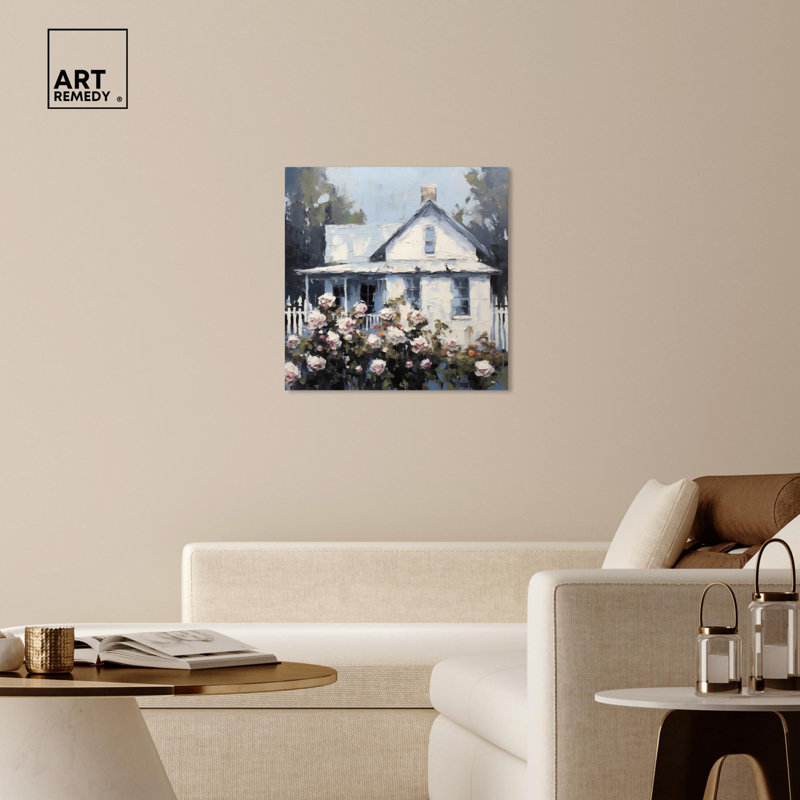 Lovely Simple Home 30" x 30" Abstract Landscape Canvas Art
