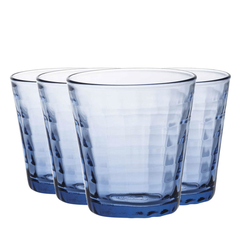 Duralex - Prisme Drinking Glasses - Tumblers for Water, Juice, 4, 220, Blue