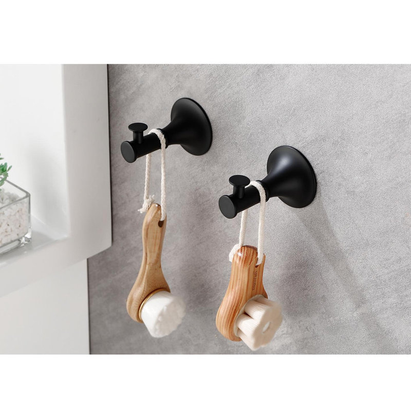 Ensemble de porte-serviettes de salle de bain 6 pièces en laiton - fixation murale, robuste - facile à installer, Noir mat