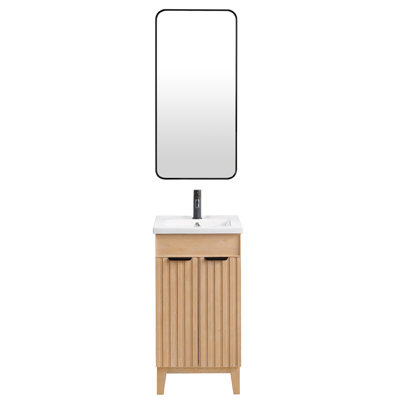 18.1'' Free Standing Single Bathroom Vanity with Ceramic Top