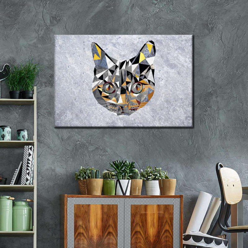 " Geometric Cat ", 20" H x 30" W x 1.25" D