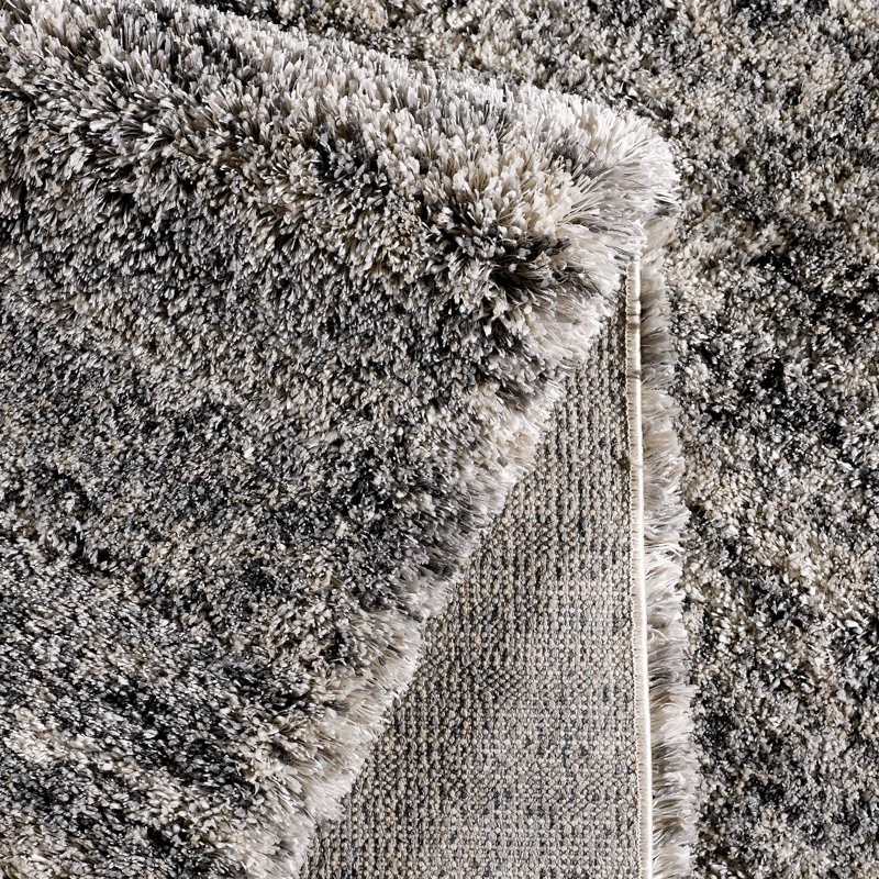 Tapis gris à motif abstrait Raney, Rectangle 5 pi x 7 pi