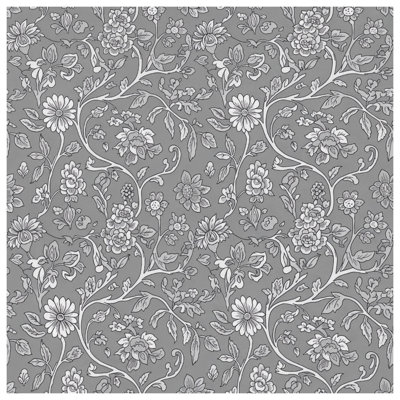 Édredon gris à motif floral