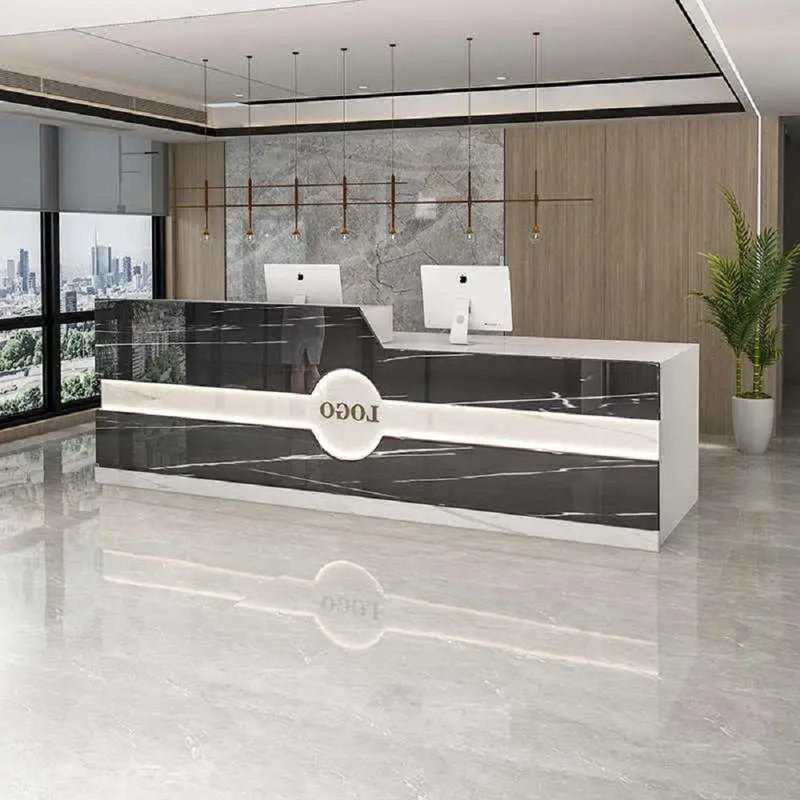 Chumki L-Shaped Executive Desk, Left, White/Black