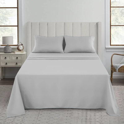 PERCALE FLAT SHEET SUPER KING SILVER