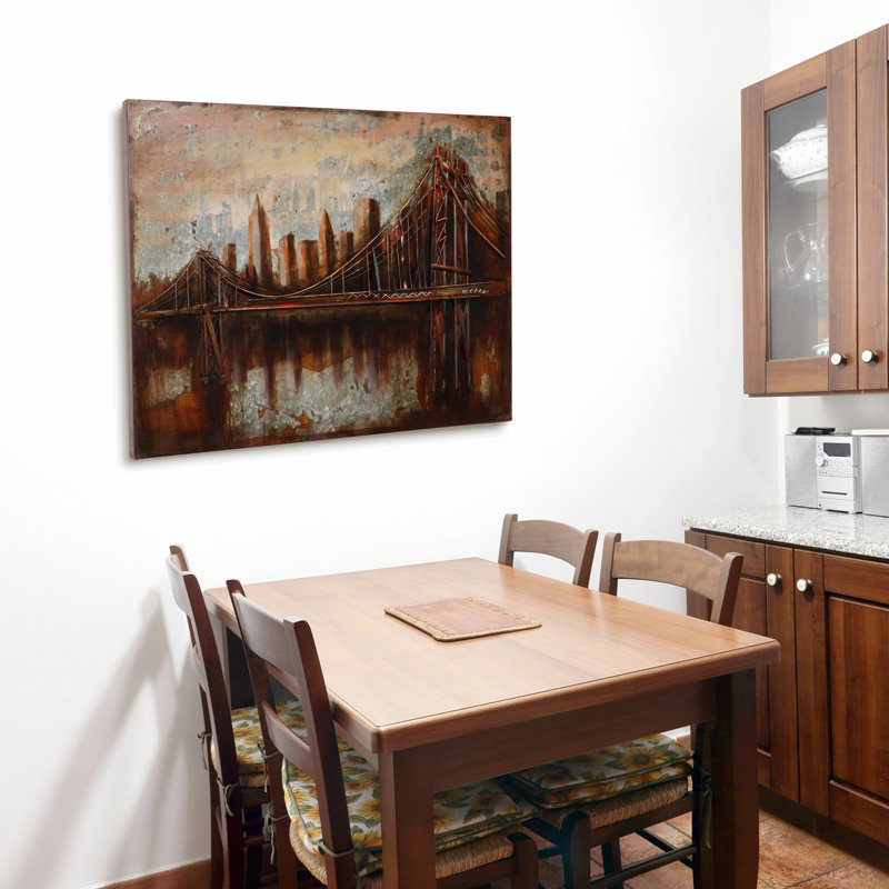 Handmade Industrial Brooklyn Bridge Metal Wall Art