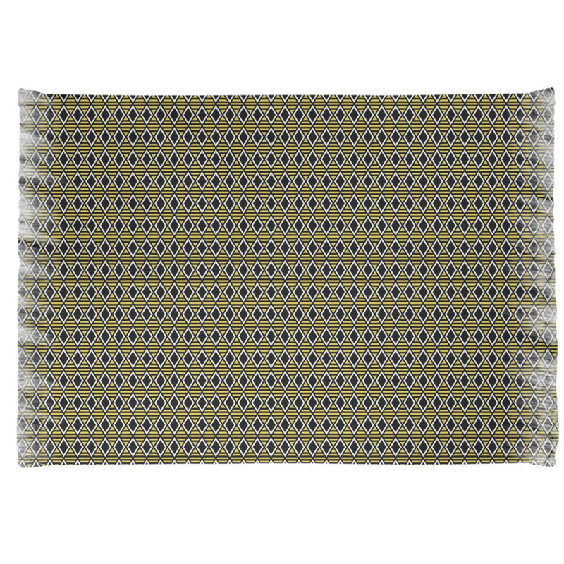 Tapis noir/jaune à carreaux géométriques classic Mcguigan, Non