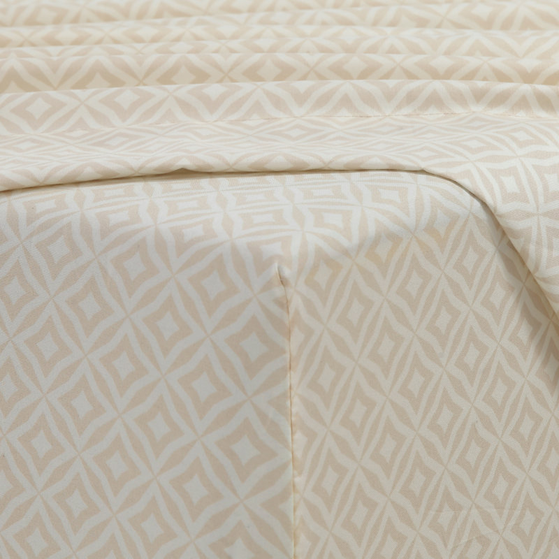 Ensemble de draps 4 pièces Harper Nutural QN, Ensemble de draps pour grand lit avec 2 taies d'or
