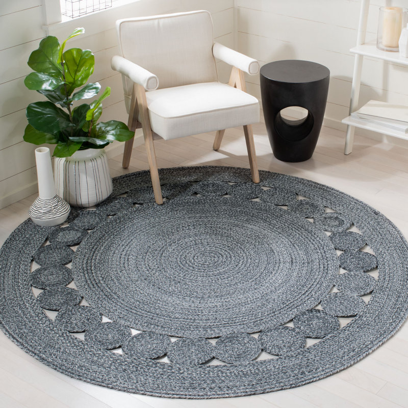 Tapis de performance uni tissé à la main Drake, Rond 4 pi