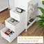 Bureau de meuble-lavabo blanc sans miroir - bureau d'ordinateur blanc de 47 pouces avec 8 tiroirs en tissu des deux côtés pour les filles, bureau de travail d'écriture de maquillage, coiffeuse sans miroir pour chambre à coucher