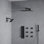  Système de pomme de douche thermostatique double, robinet de douche à pluie haute pression mural 16 po avec douchette et jet pour le corps