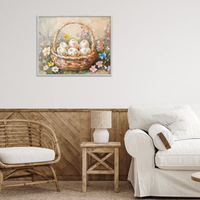 Giclée encadrée de fleurs délicates pour Pâques, design par Petal Prints Design