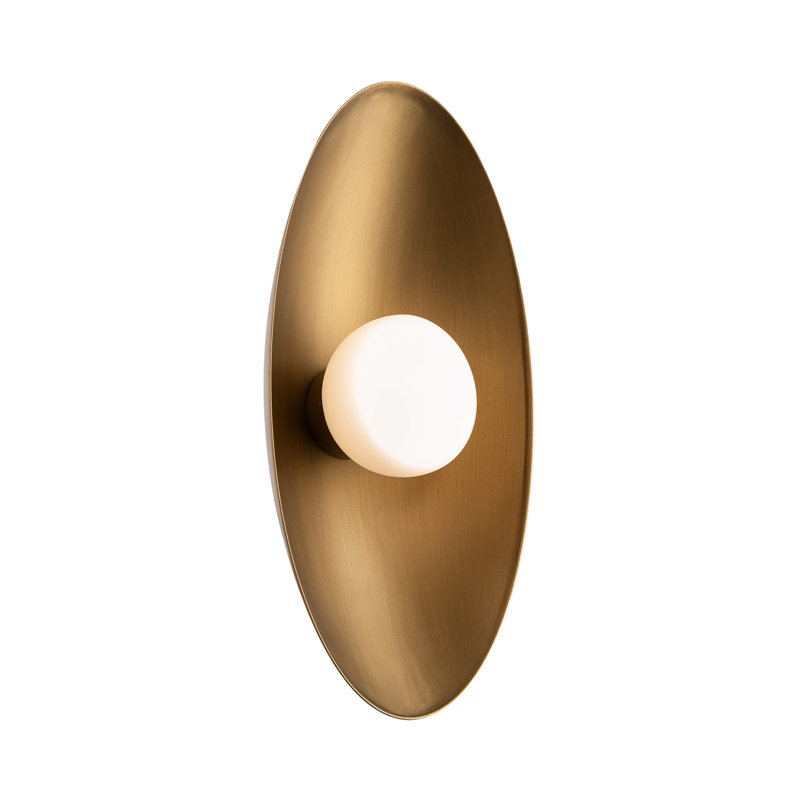 Glamour LED Flush Mounted Sconce, Aged Brass, 3500K