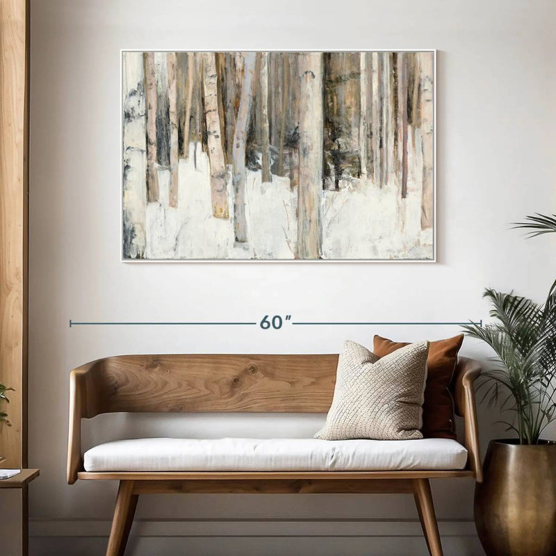 Lumière chaude d'hiver III, Cadre flottant blanc, 46 po x 31 po