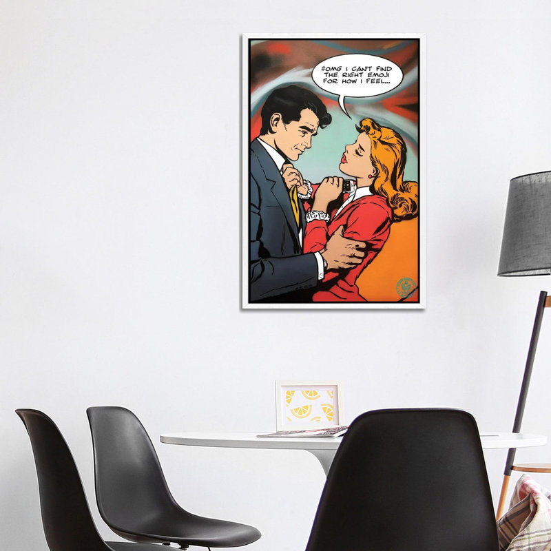 Emoji by D13EGO - Print on Canvas, 101.6 cm H x 66.04 cm W, White Framed Canvas