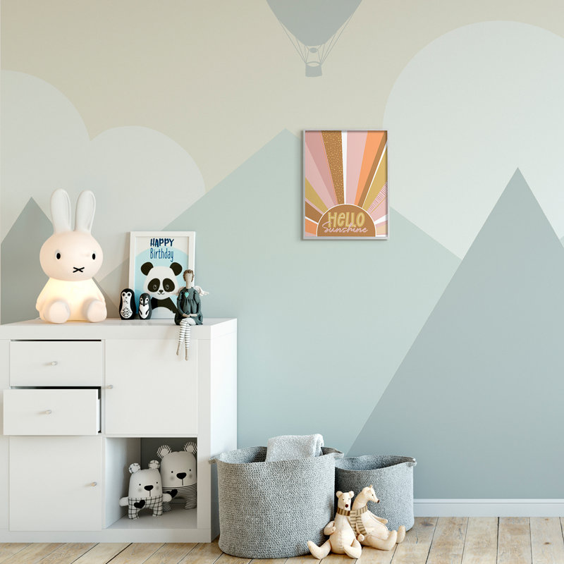 Rayons de soleil à motif Hello Hello, Estampe numérique Farmhouse, H 14 po x l 11 po x P 1,5 po