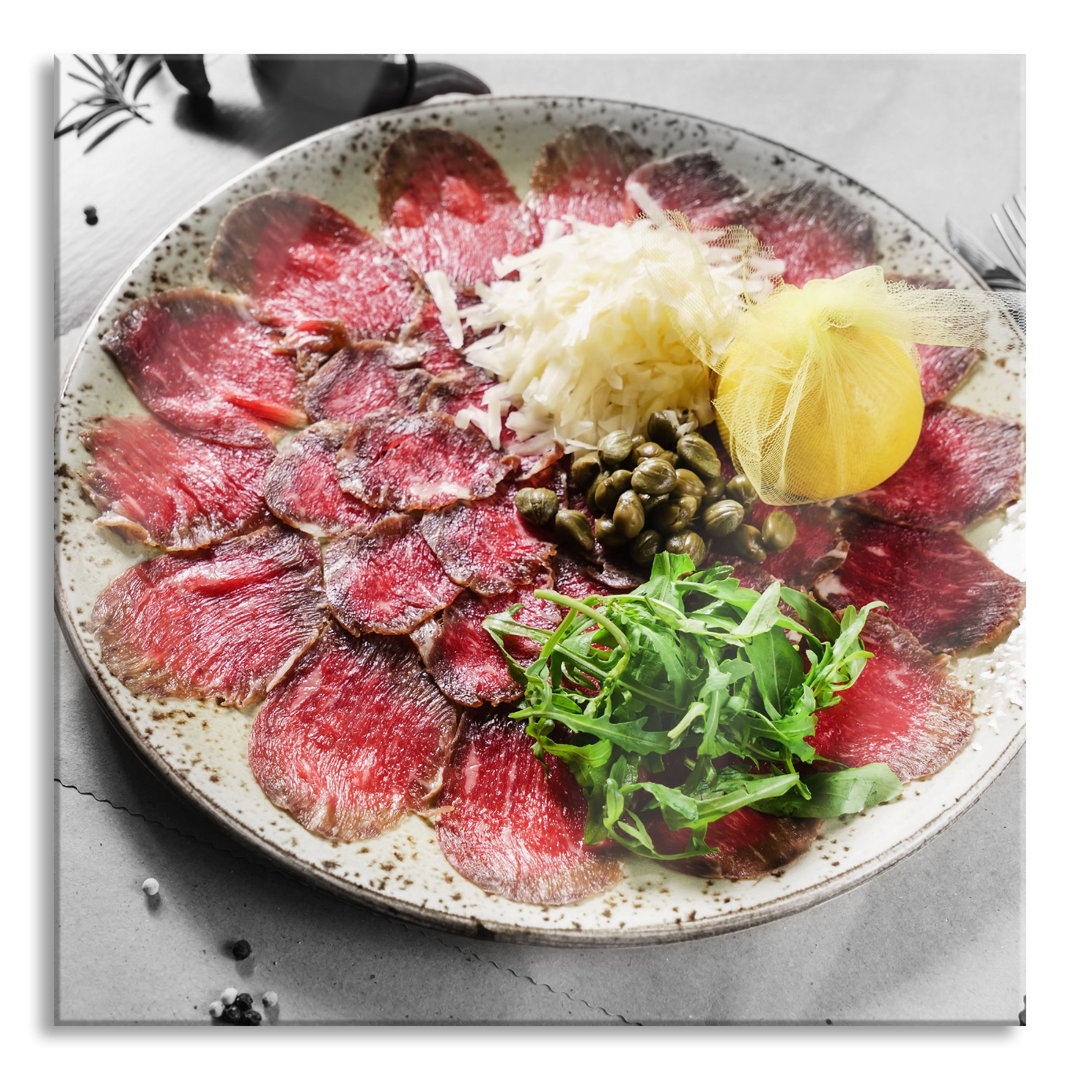 Glasbild Appetitliches Carpaccio