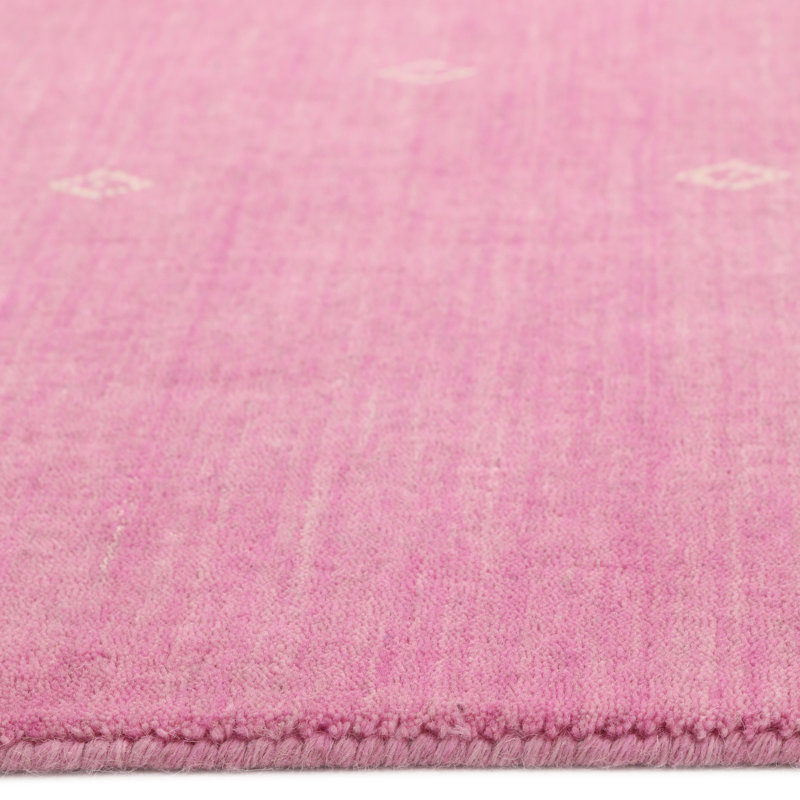 Simi Hand Knotted Cotton/Wool Southwestern Area Rug, Pink, Rectangle 5' x 8'