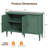 Green 3-Door Storage Cabinet With Adjustable Shelves And Turned Legs Set Of 2