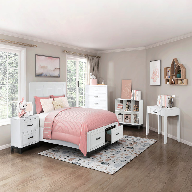 Bureau d'écriture blanc avec tiroir, Blanc