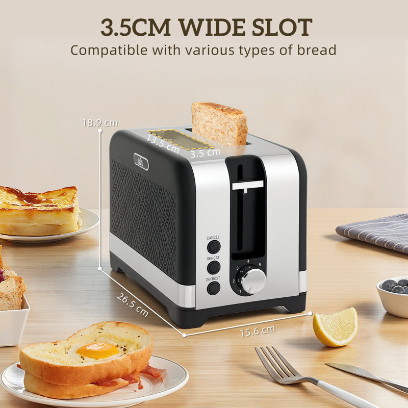 Kettle and Toaster Set, Black/Silver