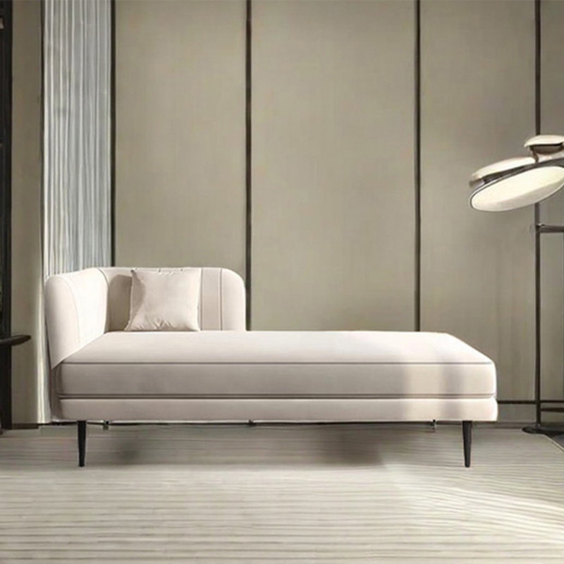 Chaise longue rembourrée Tione, Accoudoir à gauche (vu de face), Beige