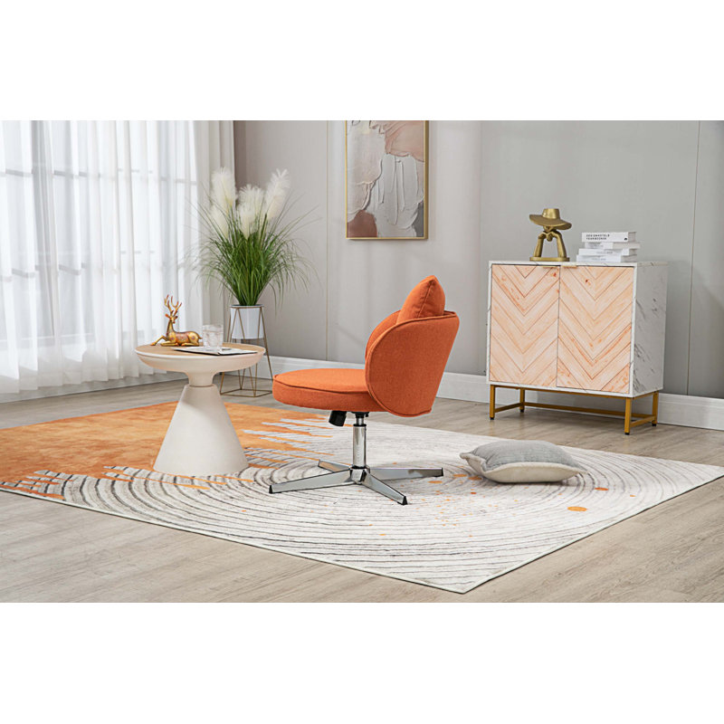 Chaise de bureau Geshia, Orange, Argent